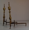 Pair of Brass Andirons w/ Urn Tops