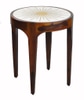 Side table circular marble top insert with brass