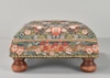 Upholstered Footstool w/ Floral Pattern