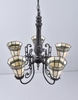 Stained Glass Five Arm Chandelier