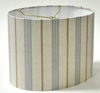 Lamp Shade; linen, beige, gray, clay striped shade, oval