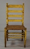 Painted Yellow Wood Ladderback Chair with Woven Seat