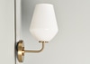 Gold Wall Sconce w/ White Glass Shade