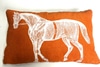 Orange and Ivory Horse Pillow