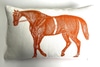 Orange and Ivory Horse Pillow