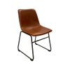 Office Chair:  armless with brown leather back and seat