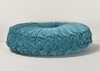 Round Pleated Teal Throw Pillow