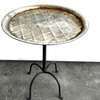 Round Rust Silver Tray Side Table