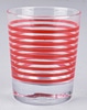 Set of 6 Lowball Glasses with Red Stripes; IKEA