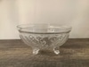 Glass Hobnail Footed Bowl