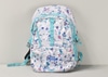 Kids Backpack, White w/ Blue Paint Splatter Pattern