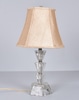 Table Lamp w/ Cut Glass Body & Silk Slub Shade