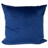 Pillow, cream and navy chevron design; blue velvet back