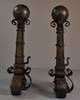 Pair of Cannonball Andirons w/o Dogs