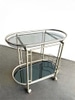 Silver & Glass 2 Tier Oval Bar Cart