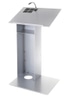 Contemporary Lectern & Podium; aluminum grey powder coat finish