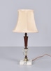 Table Top Lamp with Wood and Glass Body and Marble Base