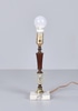 Table Top Lamp with Wood and Glass Body and Marble Base