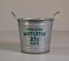 Galvanized Bucket w/ Two Handles & Tree Farm Mistletoe Logo