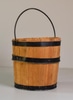 Wood Bucket w/ 3 Metal Bands & Handle