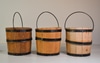 Wood Bucket w/ 3 Metal Bands & Handle