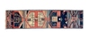 8'x2' Salmon, Navy and Tan Antique Runner Rug