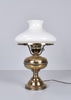 Brass Kerosene Style Lamp w/ Milk Glass Shade