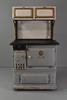 Wood Burning Enameled Stove w/ Overhead Heating Shelf