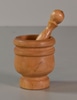 Turned Wooden Mortar & Pestle