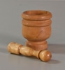 Turned Wooden Mortar & Pestle