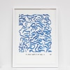 Large Framed Print: Comfort Blue
