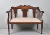 Carved Bench w/ Arms & Mother of Pearl Inlay on Back
