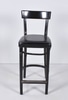 Black Wood Barstool with Back