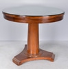 Wooden Table with Clear Glass Top
