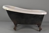 Clawfoot Bathtub, White Interior & Black Exterior