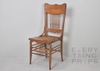 Carved Back Wood Dining Chair w/ Caned Seat
