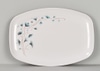 White Plastic Platter With Blue Flowers