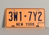 Faux Yellow New York License Plate