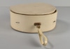 Round Ivory Hat Case w/ Zipper Closure