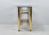 Gold Tea Cart w/ Three (3) Black Tinted Glass Shelves