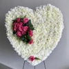 SILK White and Pink Solid Heart Easel Arrangement