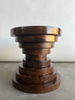 Brown Carved Column Side Table