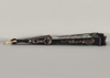 Black Plastic Hand Fan w/ Fabric Floral Lace