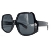 70's Geometric Square Plastic S1146 C1 Black 57-19