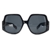70's Geometric Square Plastic S1146 C1 Black 57-19