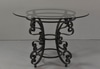 Wrought Iron Glass Top Scroll Table