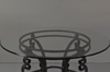 Wrought Iron Glass Top Scroll Table