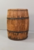 Wood Barrel w/ 3 Metal Band & Wire Around Top Edge