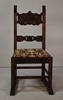 Gothic Wood Chair with Upholstered Seat