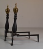 Pair of Andirons w/ Brass Urns